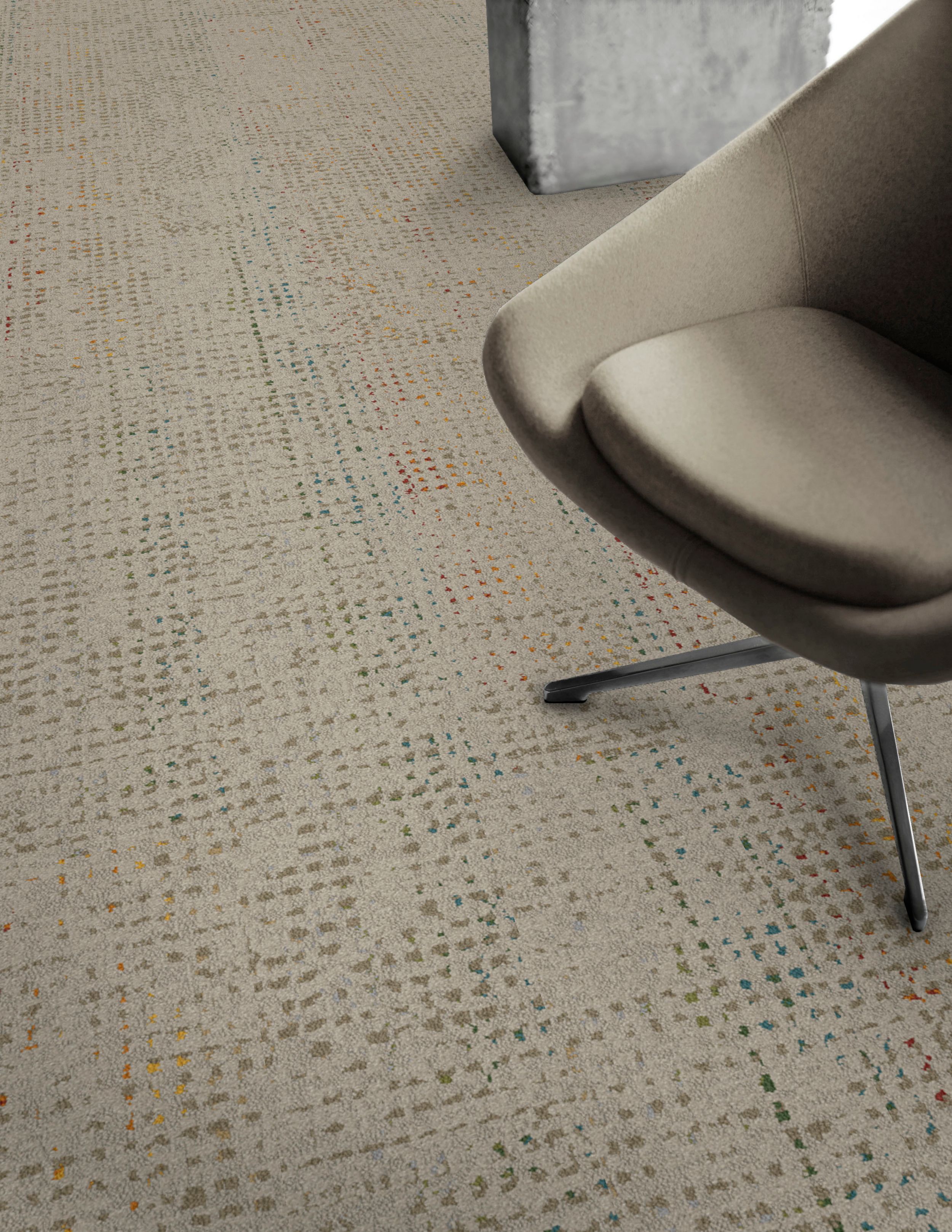 Detail of Interface Speckled plank carpet tile with chair image number 4
